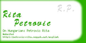 rita petrovic business card